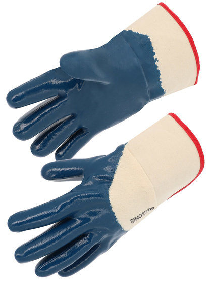 Gant nitrile Enduction lourde Manchette toile - SINGER - NBR326T