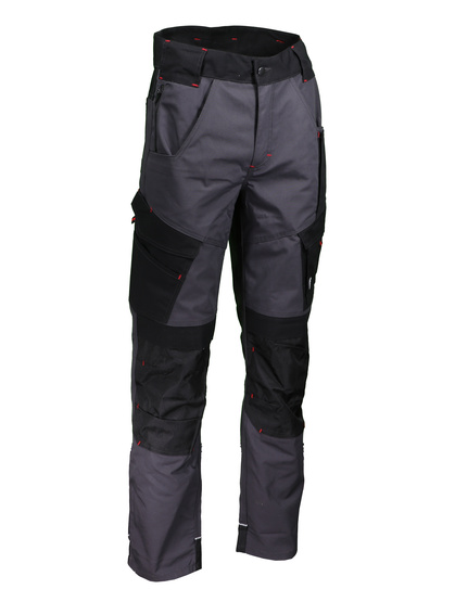 Pantalon polyester/coton - Gris Anthracite/noir/rouge - SINGER - PITON