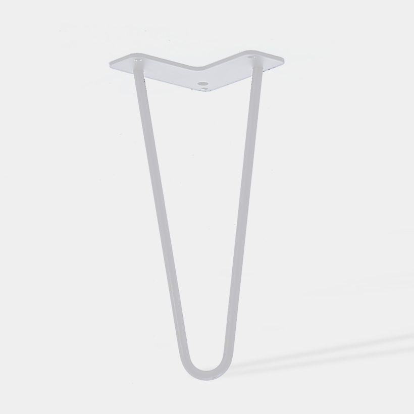 Pied de table double fil incliné HT 30 cm blanc mat - MOTTEZ - M511VBC