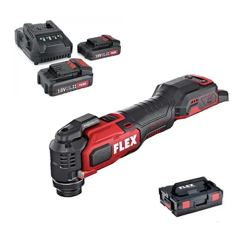 OUTIL MULTIFONCTION FLEX MT18.0-EC BRUSHLESS 18V 2,5AH - 2 BATTERIES + CHARGEUR + COFFRET - 531018 OUTIL MULTIFONCTION FLEX MT18.0-EC BRUSHLESS 18V 2,5AH - 2 BATTERIES + CHARGEUR + COFFRET - 531018
