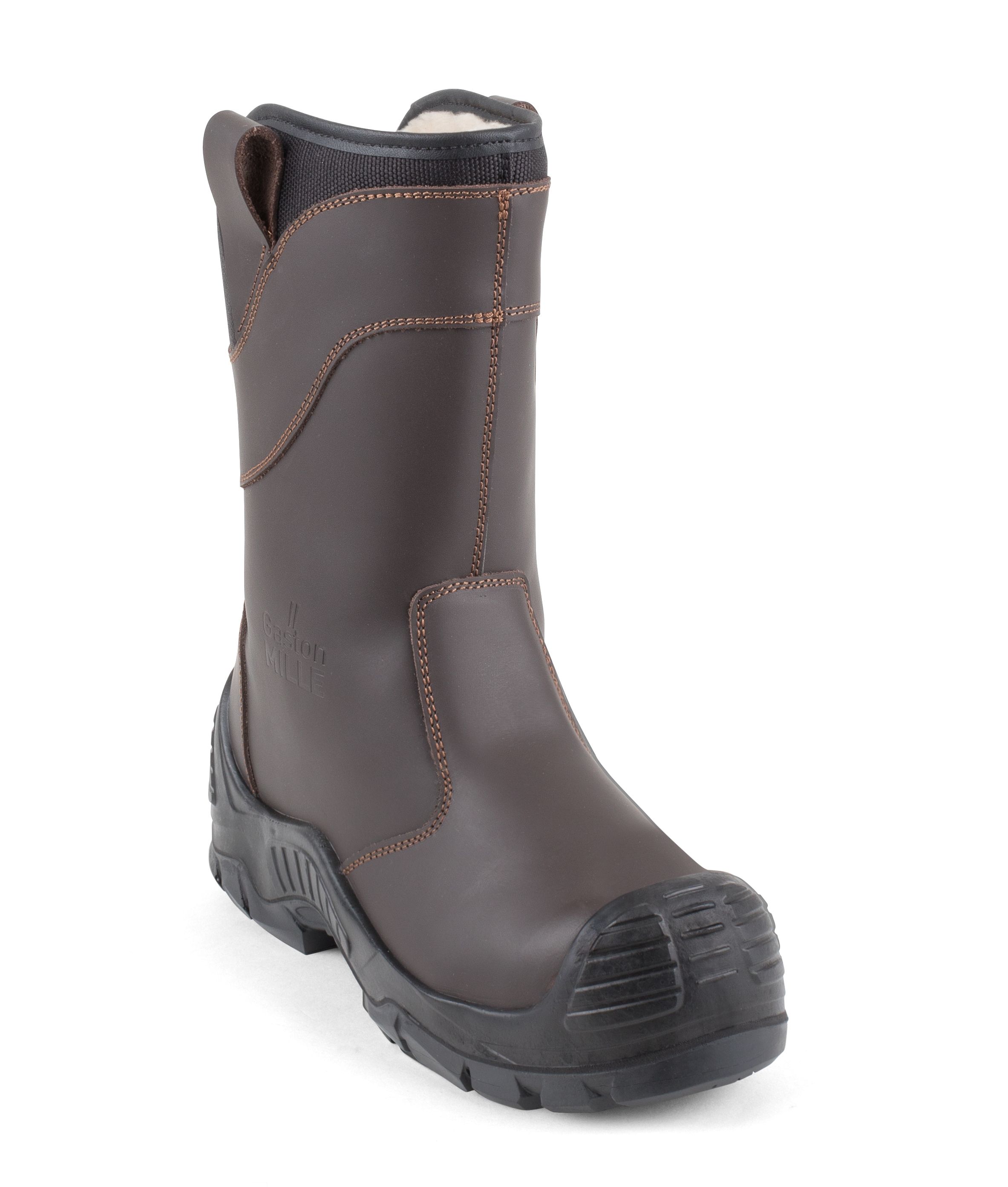 Bottes de sécurité marron fourrées btp S3 HI CI SRC GASTON MILLE UNITAN RUFG3