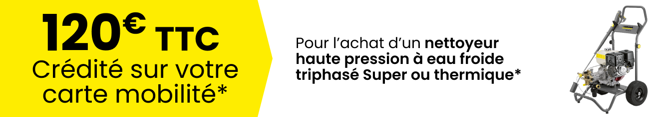 120€ ttc crédité nettoyeur haute pression eau froide triphasé Super thermique 120€ ttc crédité nettoyeur haute pression eau froide triphasé Super thermique