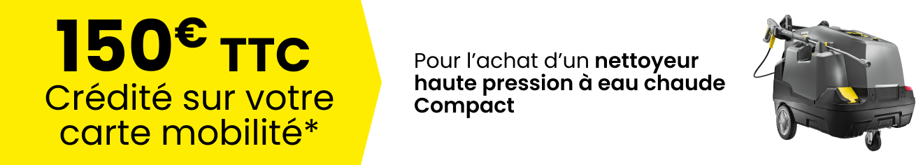 150€ ttc crédité nettoyeur haute pression eau chaude compact 150€ ttc crédité nettoyeur haute pression eau chaude compact