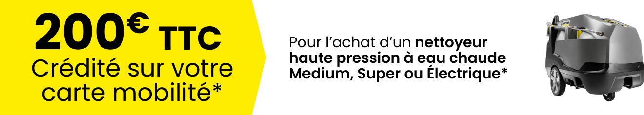 200€ ttc crédité nettoyeur haute pression eau chaude KARCHER 200€ ttc crédité nettoyeur haute pression eau chaude KARCHER