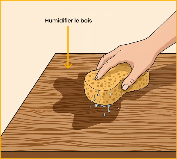 2. Humidifier le bois