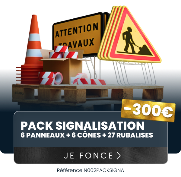 KIT PANNEAU DE SIGNALISATION KC1 + AK5 C1 + CONES + RUBALISE KIT PANNEAU DE SIGNALISATION KC1 + AK5 C1 + CONES + RUBALISE