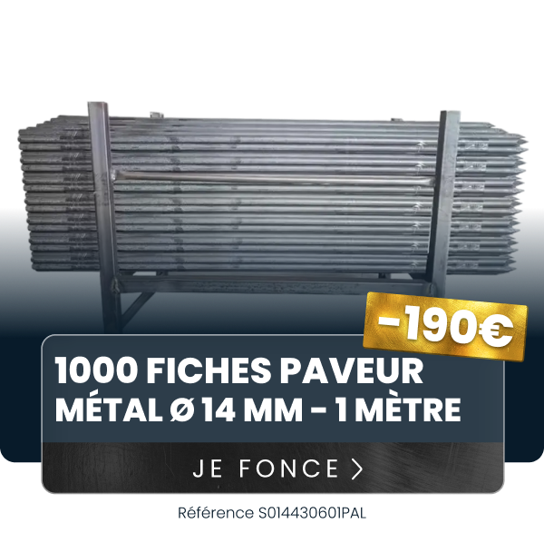 1000 FICHES PAVEUR MÉTAL Ø 14 MM - 1 MÈTRE 1000 FICHES PAVEUR MÉTAL Ø 14 MM - 1 MÈTRE