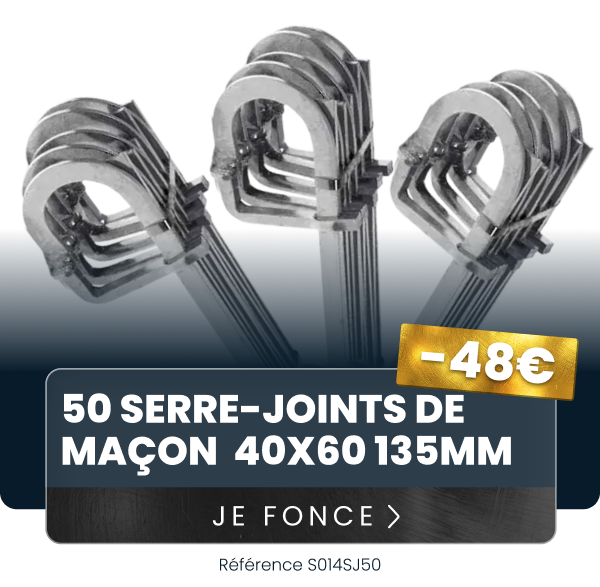 LOT 50 SERRE-JOINT DE MAÇON 40 x 60 saillie 135 mm LOT 50 SERRE-JOINT DE MAÇON 40 x 60 saillie 135 mm