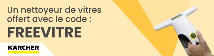 Un nettoyeur de vitres OFFERT avec le code FREEVITRE