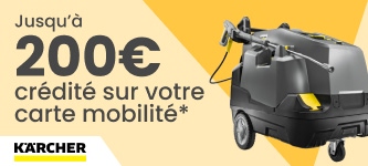Jusqu'&agrave; 200&euro; TTC cr&eacute;dit&eacute; sur votre carte mobilit&eacute; - OFFRE KARCHER