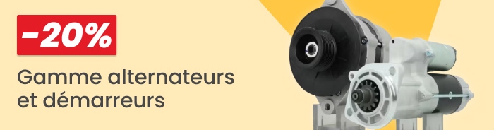 -20% alternateurs d&eacute;marreurs