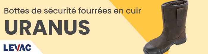 Bottes de s&eacute;curit&eacute; fourr&eacute;es en cuir URANUS