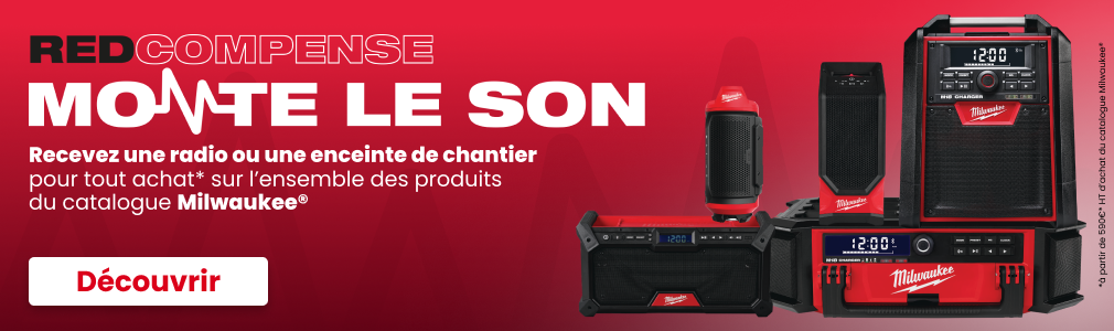 Recevez une enceinte de chantier milwaukee OFFERTE !