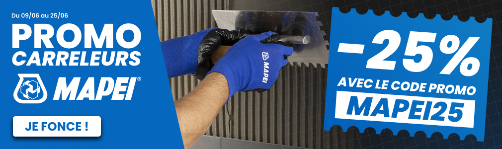 -25% sur les produits MAPEI, une promo pour les carreleurs ! -25% sur les produits MAPEI, une promo pour les carreleurs !