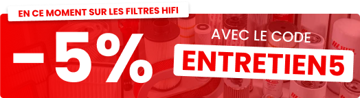 -5% sur les filtres hifi avec le code promo : ENTRETIEN5 -5% sur les filtres hifi avec le code promo : ENTRETIEN5