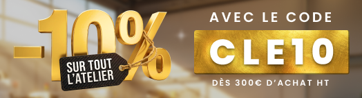 10% sur tout l'atelier avec le code CLE10
