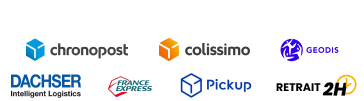 Transporteurs : Chronospot, colissimo, Geodis, Dachser, France express, pickup, Retrait 2H
